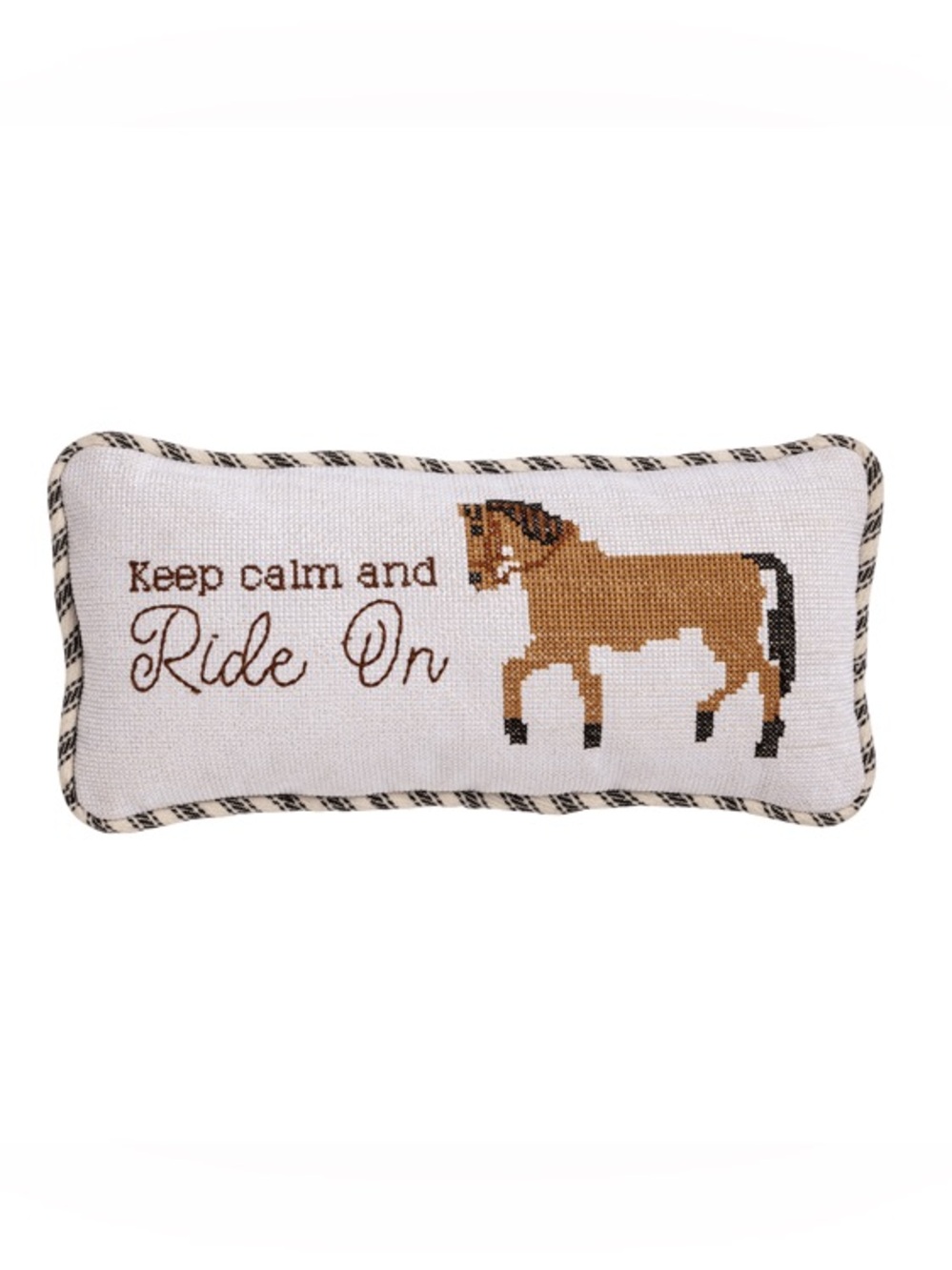 MUD PIE NWT HORSE NEEDLEPOINT MINI PILLOW